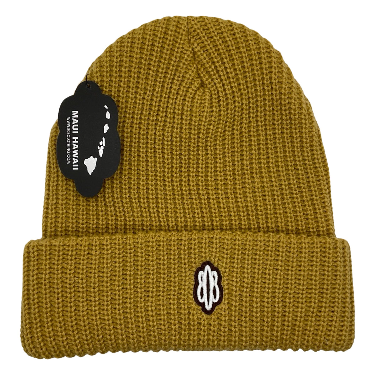 Hawaiian Islands Leather Patch Beanie – 808 Clothing Co Maui