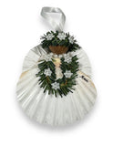 Large Scalloped White Angel Shell Ornaments