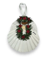 Large Scalloped White Angel Shell Ornaments