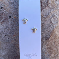 Silver Girl Bottle Stud Earrings