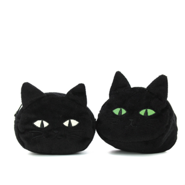 Furry Black Cat Coin Purse