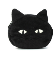 Furry Black Cat Coin Purse